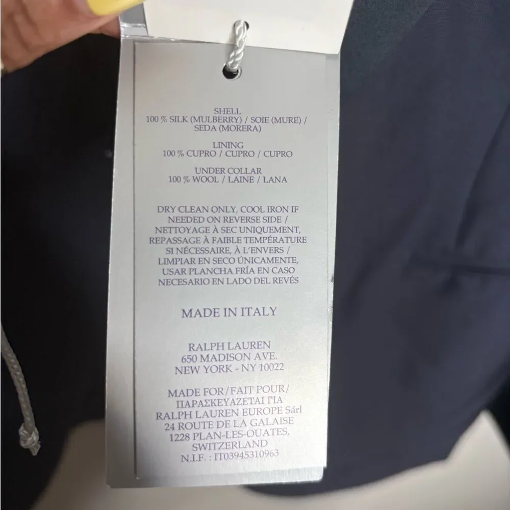 Ralph Lauren Purple Label Kent Single-Breased Shawl Collar Silk Blazer
